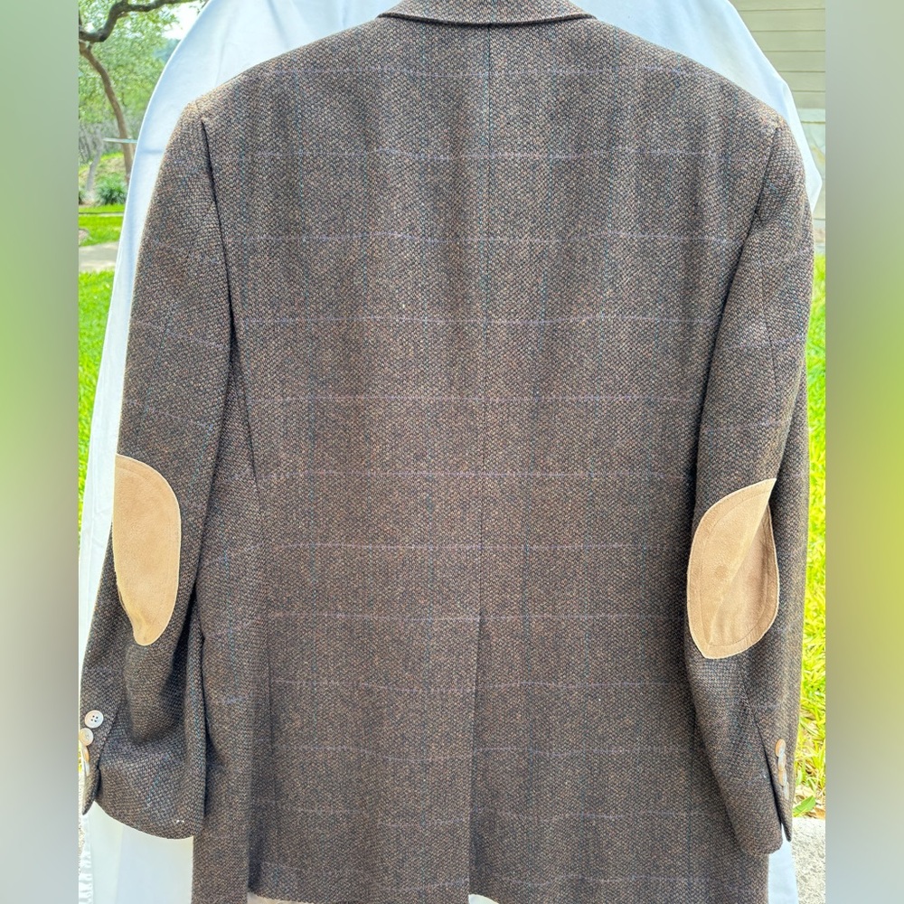 Austin Reed Men's Brown Blazer with Elbow Patches 100%Virgin Wool Size *44R vint - Picture 5 of 6